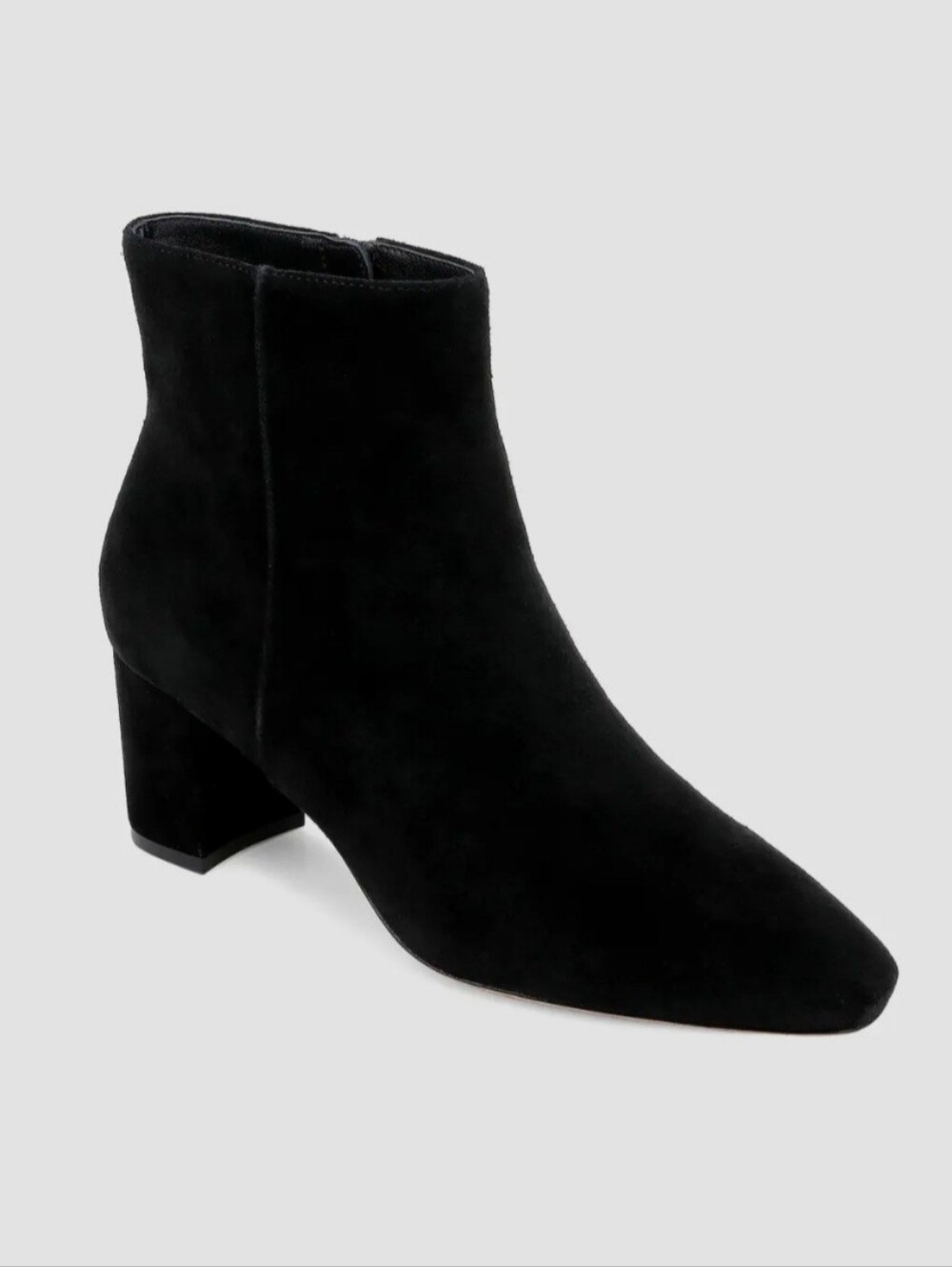 L'AGENCE 65mm Melanie Suede Ankle Boots Leather Block Heel Pointed Toe